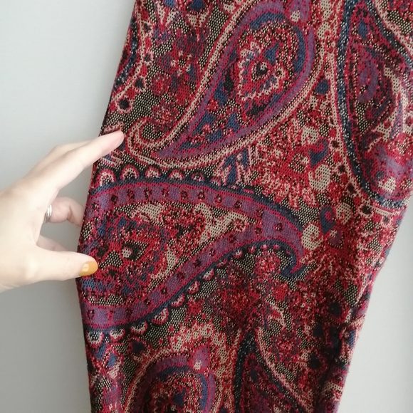 Free People Flare Jacquard Paisley High Rise Pants Size 4 - Picture 6 of 16
